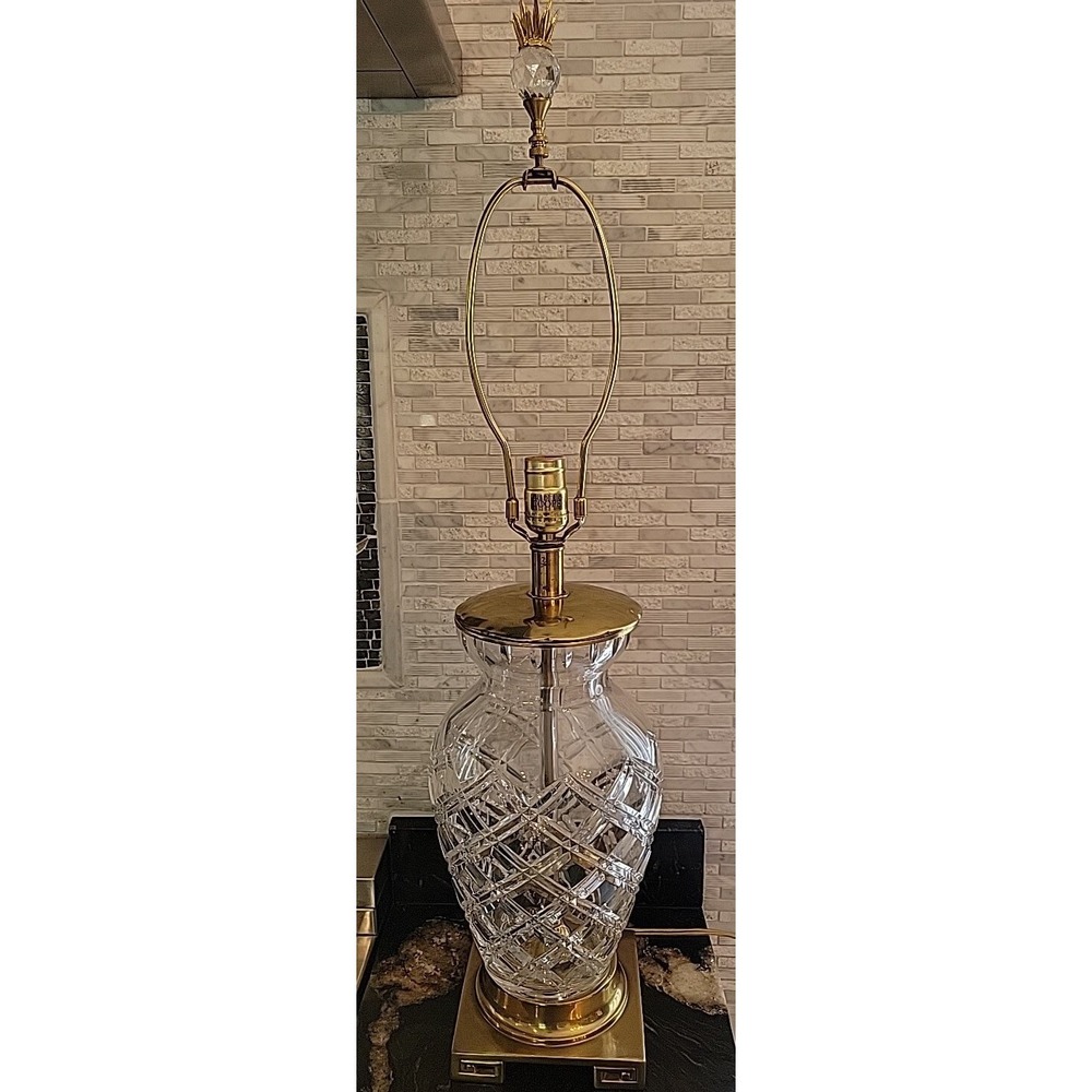 Frederick Cooper Table Lamp Crystal and Brass